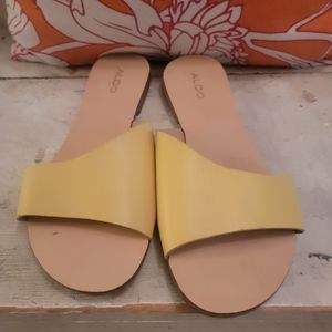 Pastel Yellow Asymmetric Aldo Sandal Size 7.5